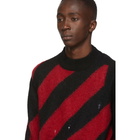 Off-White Red Mohair Diag Sweater