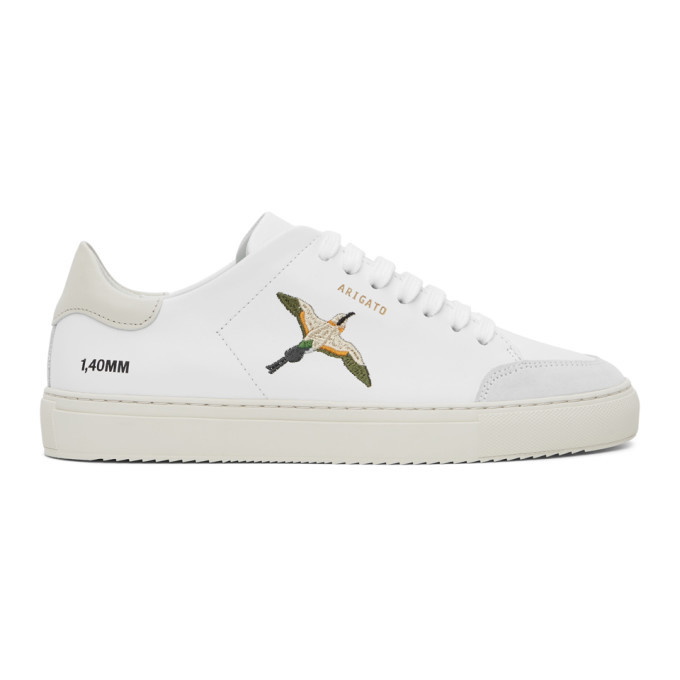 Photo: Axel Arigato SSENSE Exclusive White and Pink Birds Clean 90 Sneakers