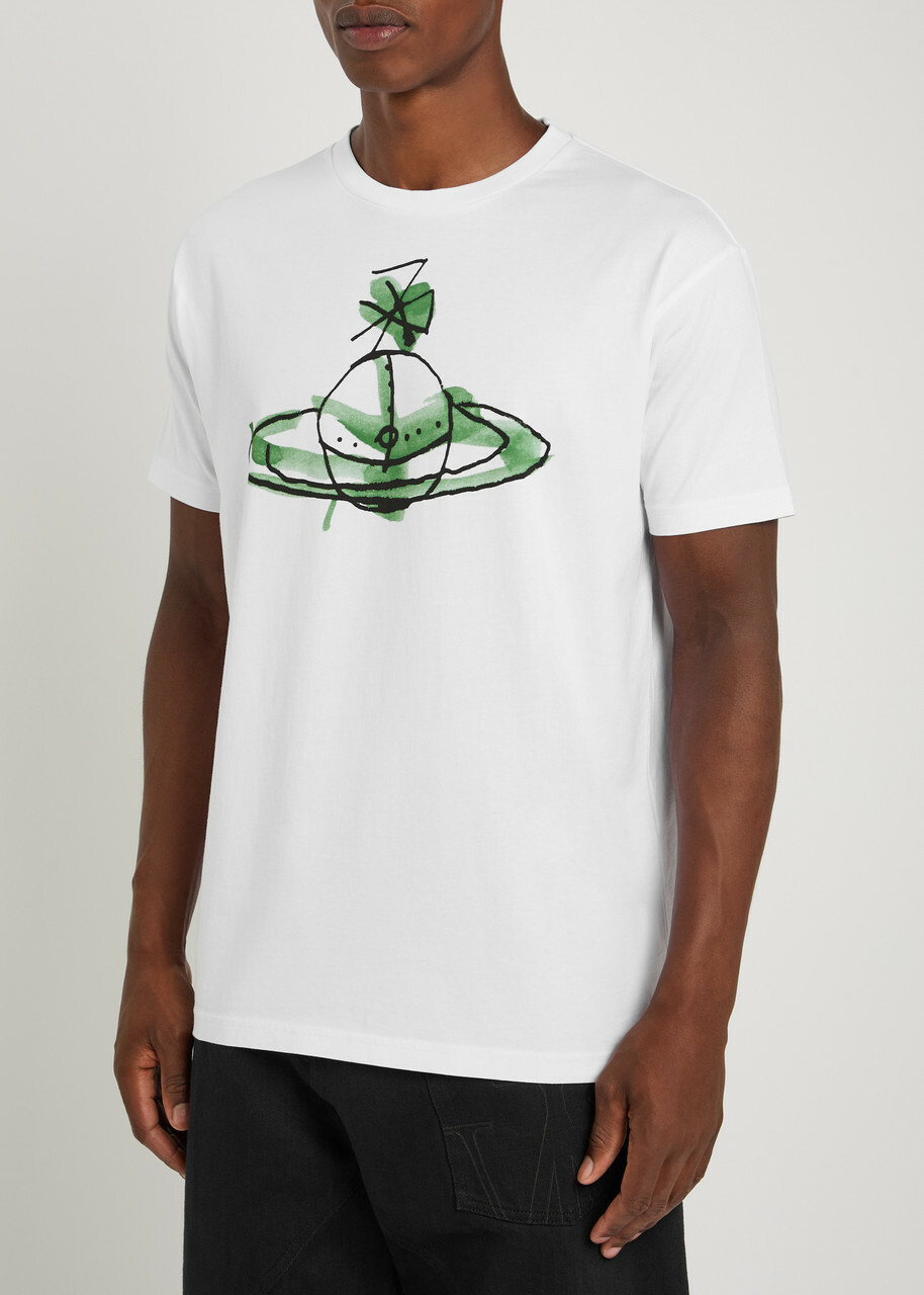 Vivienne Westwood Drawn Orb Classic Cotton T-shirt White