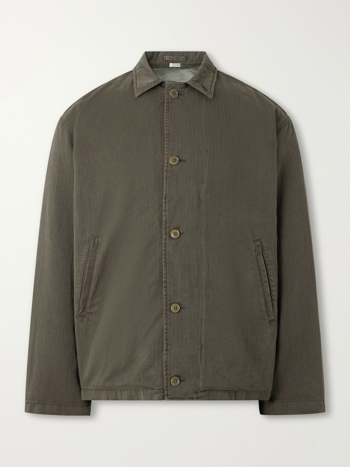A.PRESSE - US Navy N-4 Deck Cotton-Herringbone Jacket - Green
