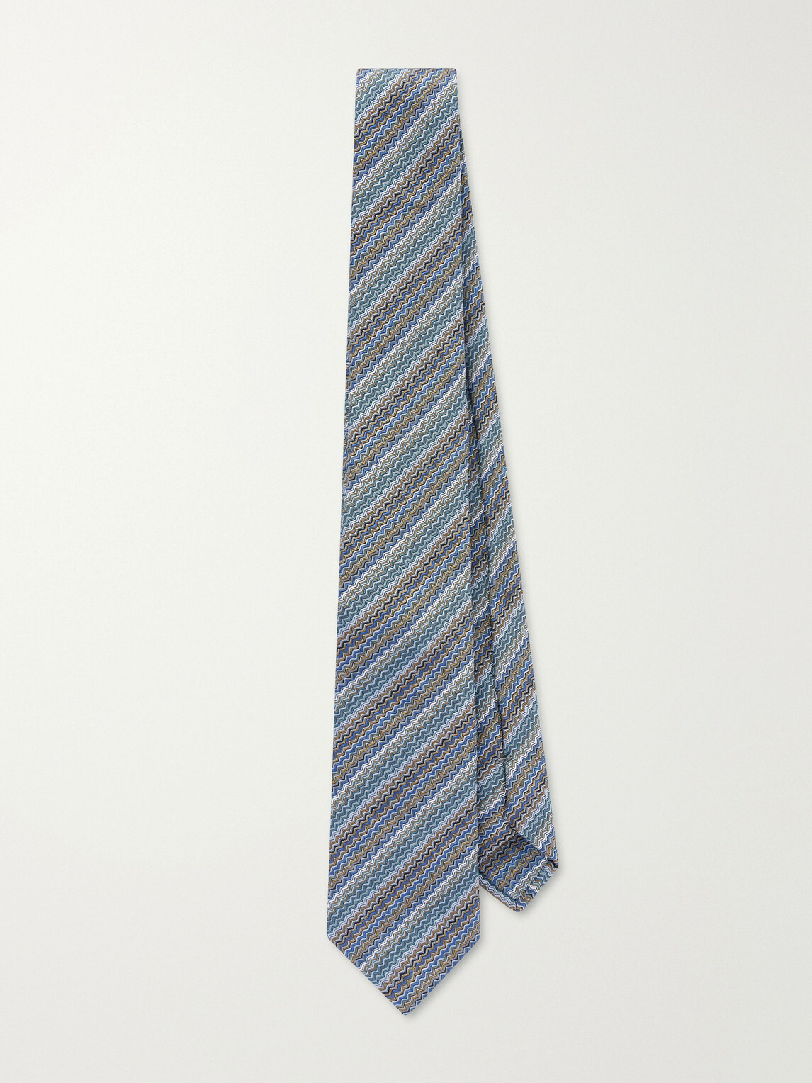 Missoni - 7cm Crochet-Knit Silk Tie - Blue