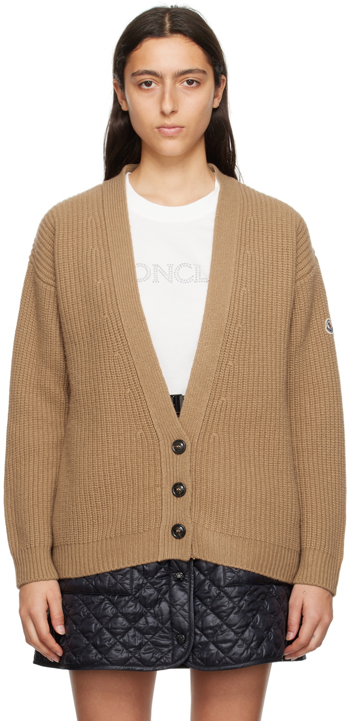 Moncler Tan 5 Gauge Cardigan Moncler