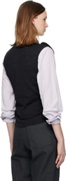 LEMAIRE Gray Asymmetrical Sleeveless Cardigan