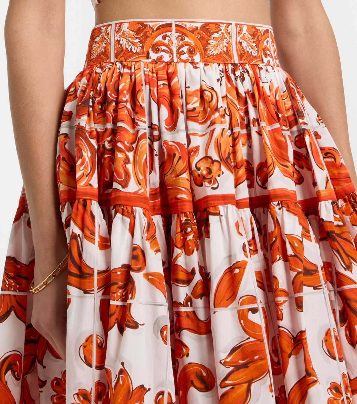 Dolce&Gabbana Majolica cotton poplin miniskirt