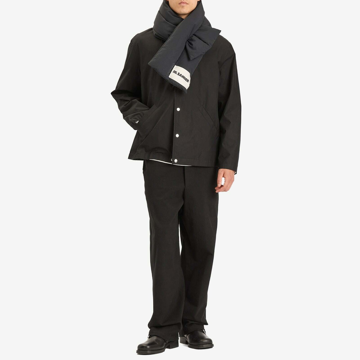 Jil Sander Men's Down Scarf in Black 