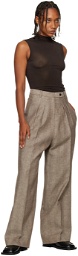 GIA STUDIOS Brown Herringbone Trousers