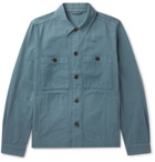 MR P. - Garment-Dyed Cotton-Twill Overshirt - Blue