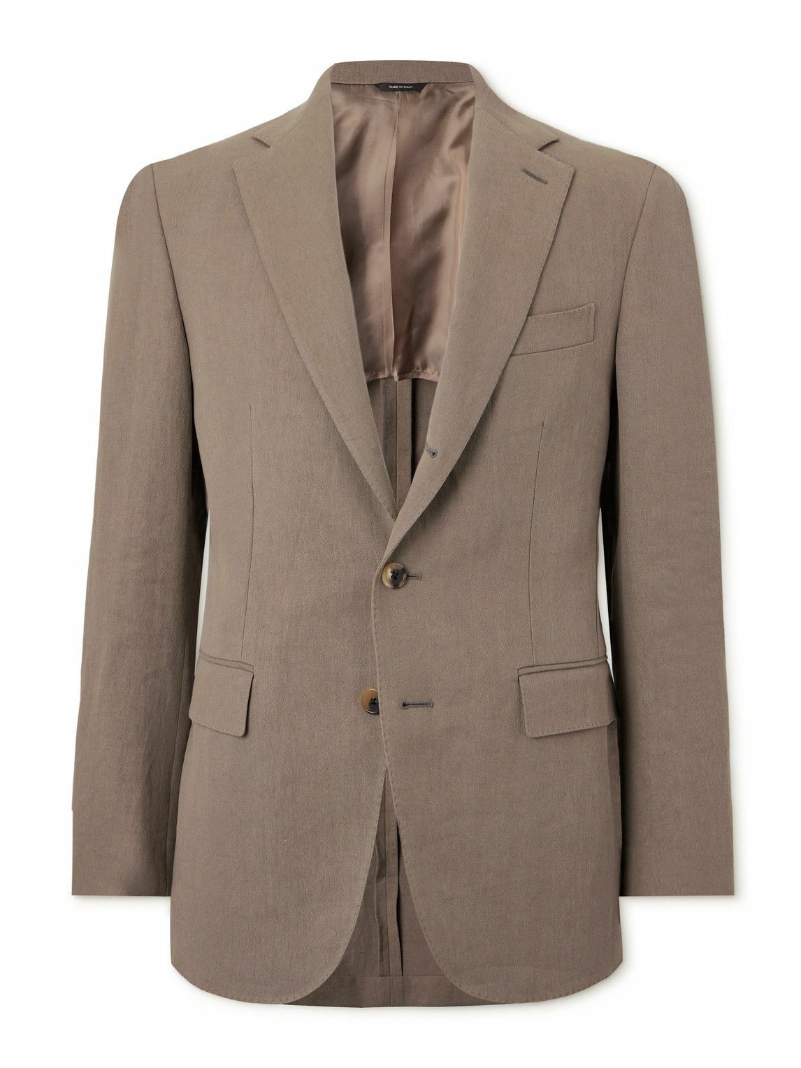 Photo: Loro Piana - Torino Linen Suit Jacket - Brown