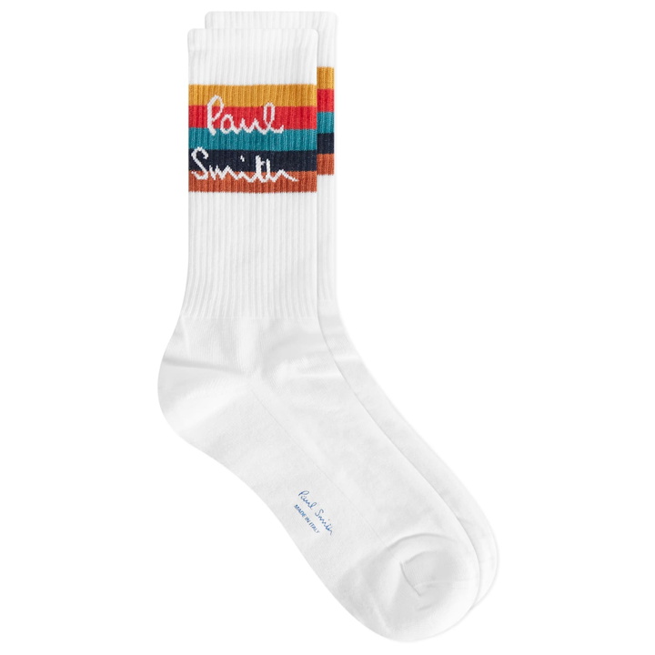 Photo: Paul Smith Men's Logo Sports Socks in White 