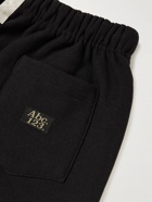 Abc. 123. - Wide-Leg Logo-Detailed Cotton-Blend Jersey Drawstring Shorts - Black