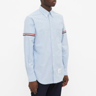 Thom Browne Men's Grosgrain Arm Band Oxford Shirt in Light Blue