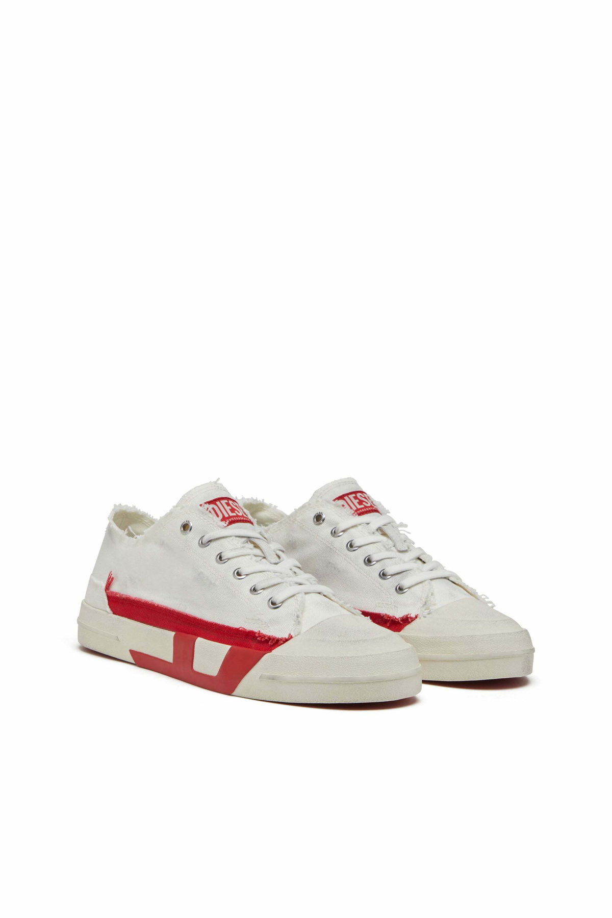 Diesel S-D-Verse-Dirty-effect canvas sneakers - Sneakers Mens in Multicolor