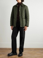 Burberry - Padded Corduroy-Trimmed Quilted Shell Jacket - Green