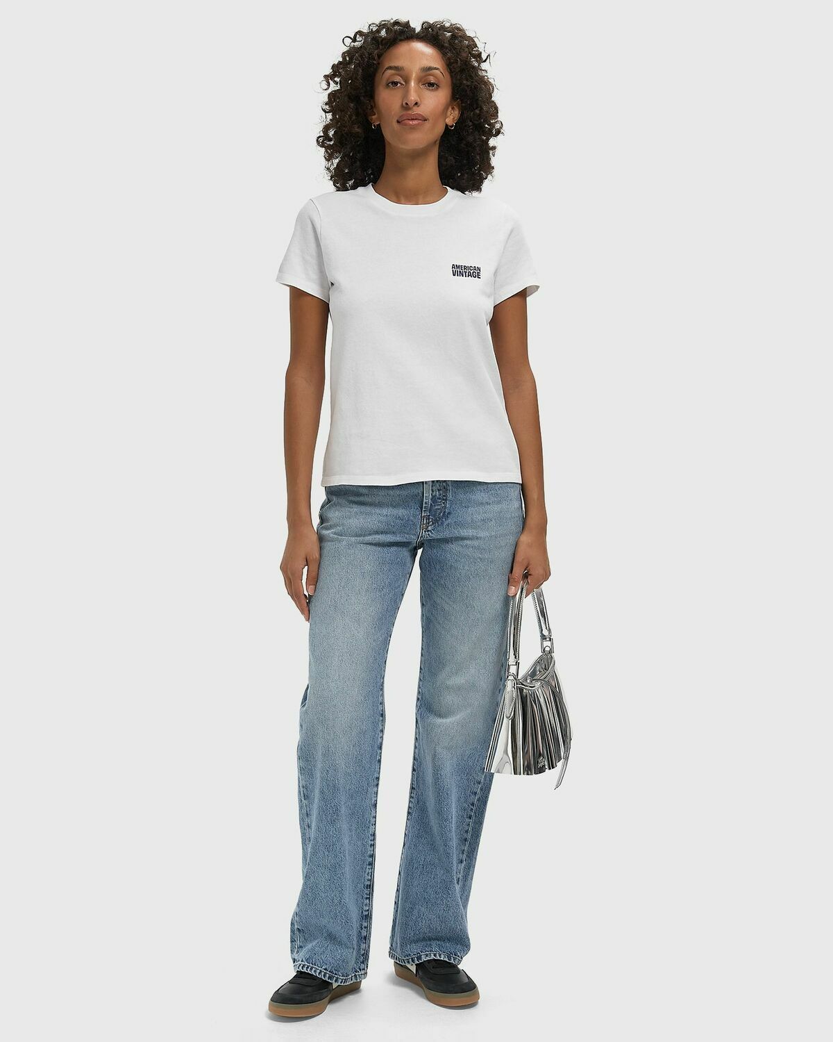 American Vintage YKOBOW White Womens Shortsleefe