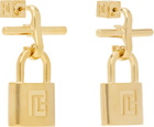 BALMAIN Brass Pulse Padlock Earrings