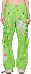 ERL Green Glittered Trousers