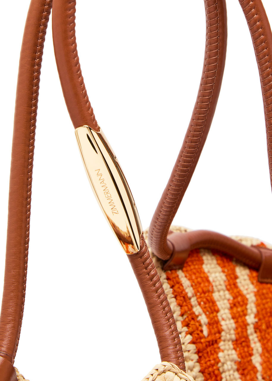 Zimmermann Goldentime Zebra Raffia Tote - Multi Animal - One Size