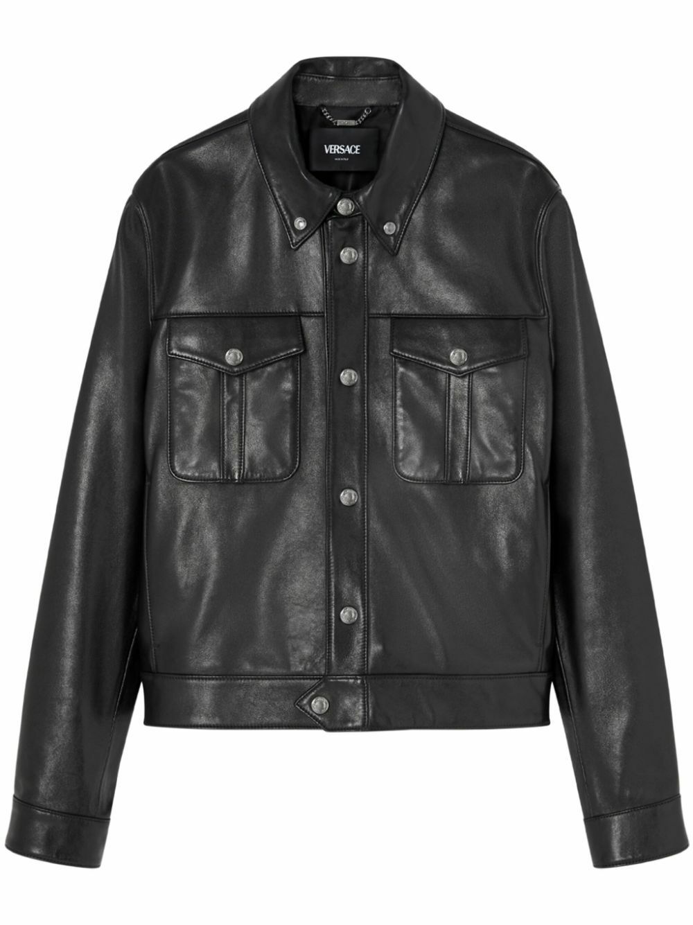 VERSACE - Leather Biker Jacket Versace