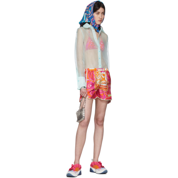 Emilio Pucci 3ERU01 3E761 ABSTRACT-PATTERN SILK Shorts Multicolor