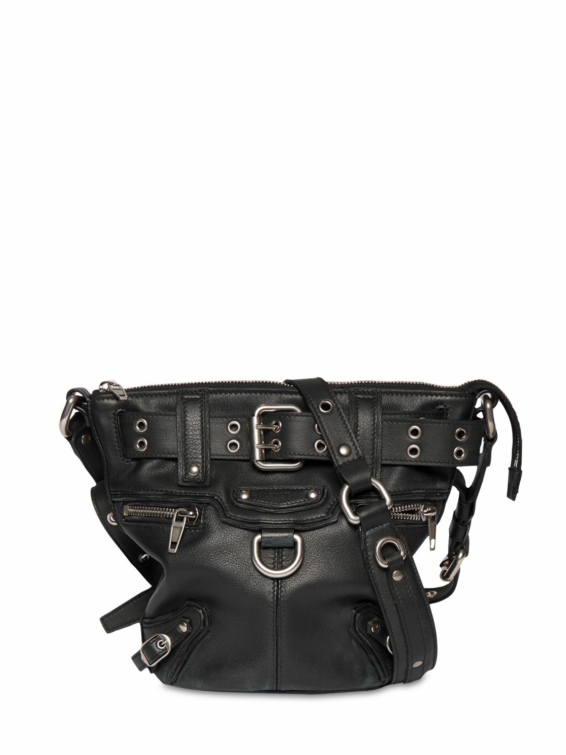BALENCIAGA - Xs Emo Leather Bucket Bag Balenciaga