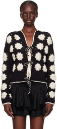 Tach Black & White Dana Cardigan