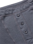 YINDIGO AM - Slim-Fit Air-Knit Perforated Cotton Long Johns - Gray