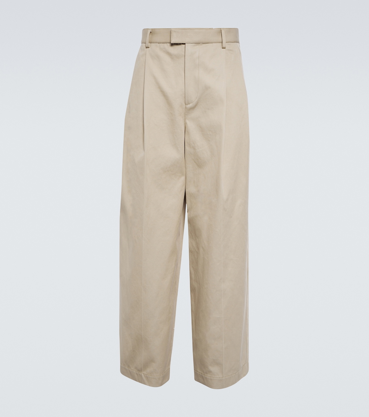 Bottega Veneta - High-rise straight cotton twill pants