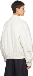 AMOMENTO Off-White Padded Bomber Jacket