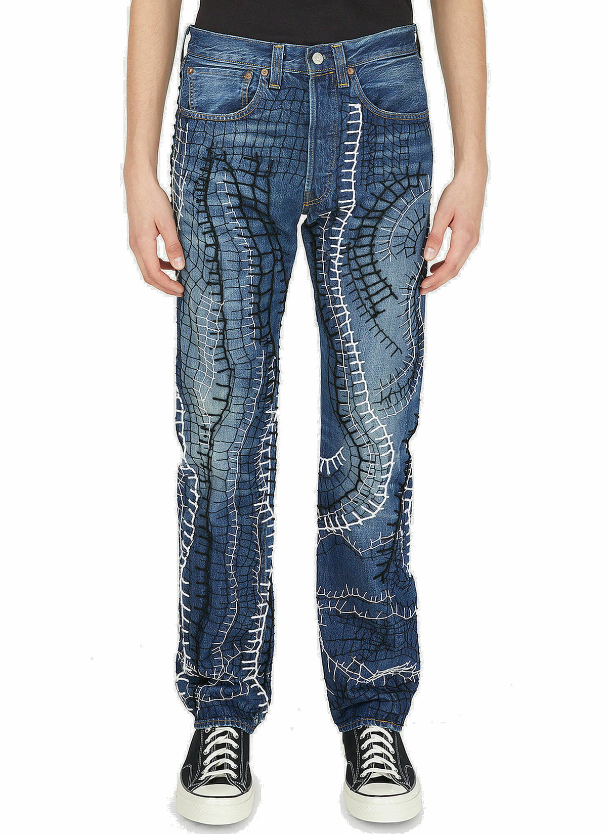 Drop 6 Web Stitch Jeans in Blue LN-CC