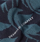 Desmond & Dempsey - Byron Cotton-Blend Jacquard Socks - Blue