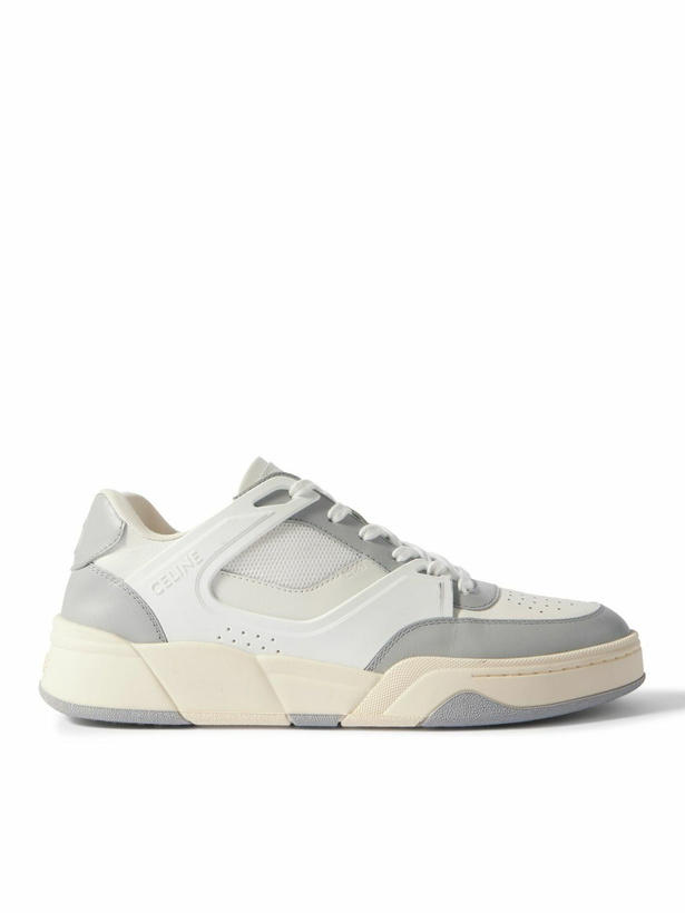 Photo: CELINE - CT-09 Leather, Rubber and Mesh Sneakers - Gray