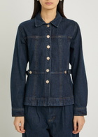 Damson Madder Darbie Panelled Denim Shirt Dark Blue