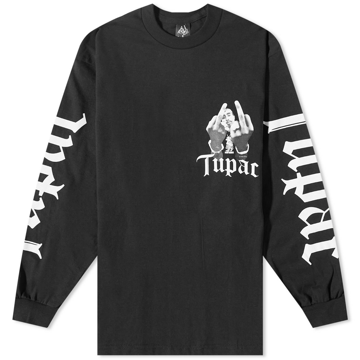 Wacko Maria Men's Long Sleeve Tupac Crew T Shirt in Black Wacko Maria