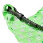 LASTFRAME Women's Sheer Ichimatsu Market Bag Mini in Neon Green/Clear