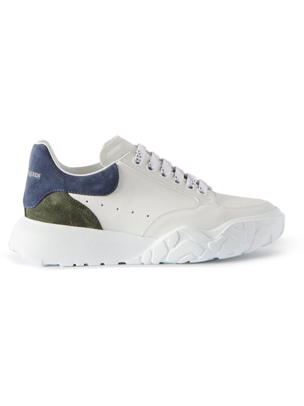 Photo: Alexander McQueen - Exaggerated-Sole Paneled Leather and Suede Sneakers - White