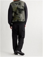 Y-3 - Camouflage Intarsia Textured-Knit Sweater Vest - Green