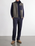 SEASE - Explorer Reversible Checked Virgin Wool and Shell Padded Vest - Blue