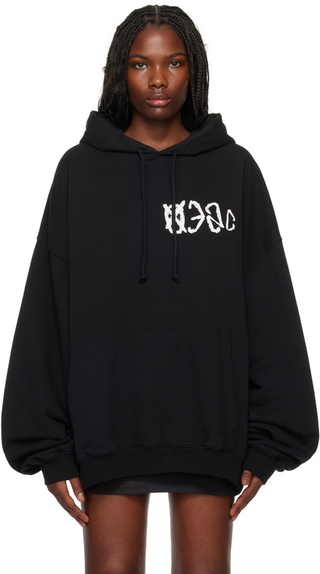 Photo: 032c Black 'SOS' Bubble Hoodie