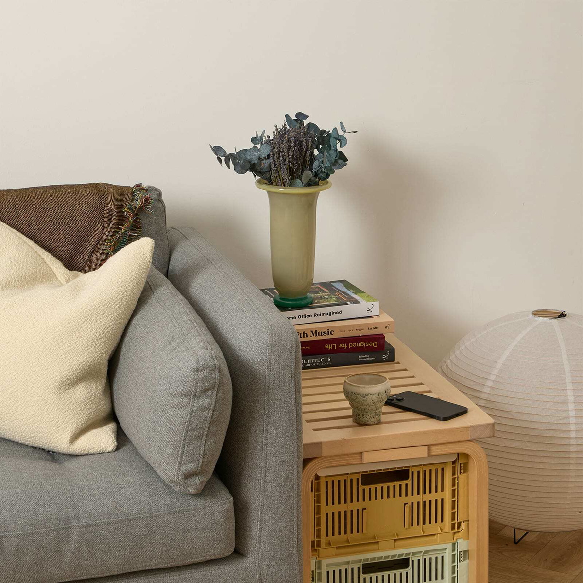 HAY Empire Vase - Large in Sand/Lemon/Green 