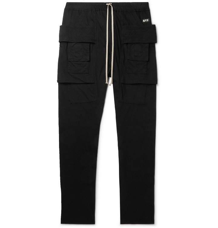 Photo: DRKSHDW BY RICK OWENS - Creatch Garment-Dyed Organic Cotton-Jersey Cargo Sweatpants - Black