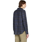 Norse Projects Navy Gauze Check Osvald Shirt