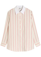 Bettter Linden Striped Silk-blend Shirt White