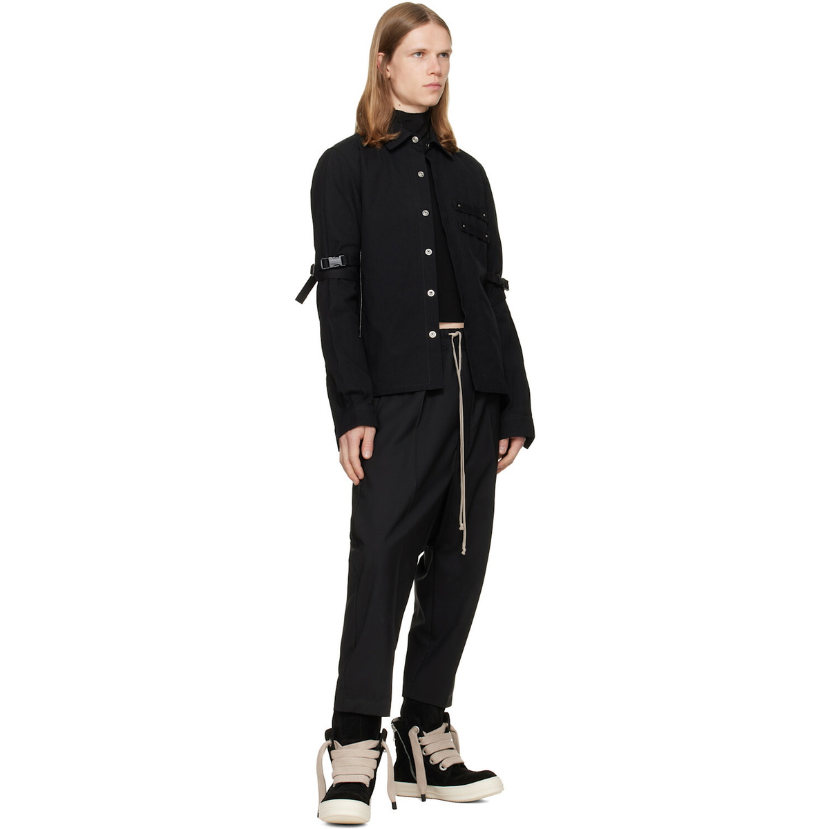 Rick Owens Black Tower Jumbolaced Geobasket Sneakers