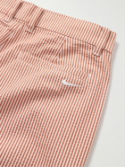 Nike Golf - Tour Slim-Fit Straight-Leg Striped Dri-FIT Seersucker Golf Chino Shorts - Orange