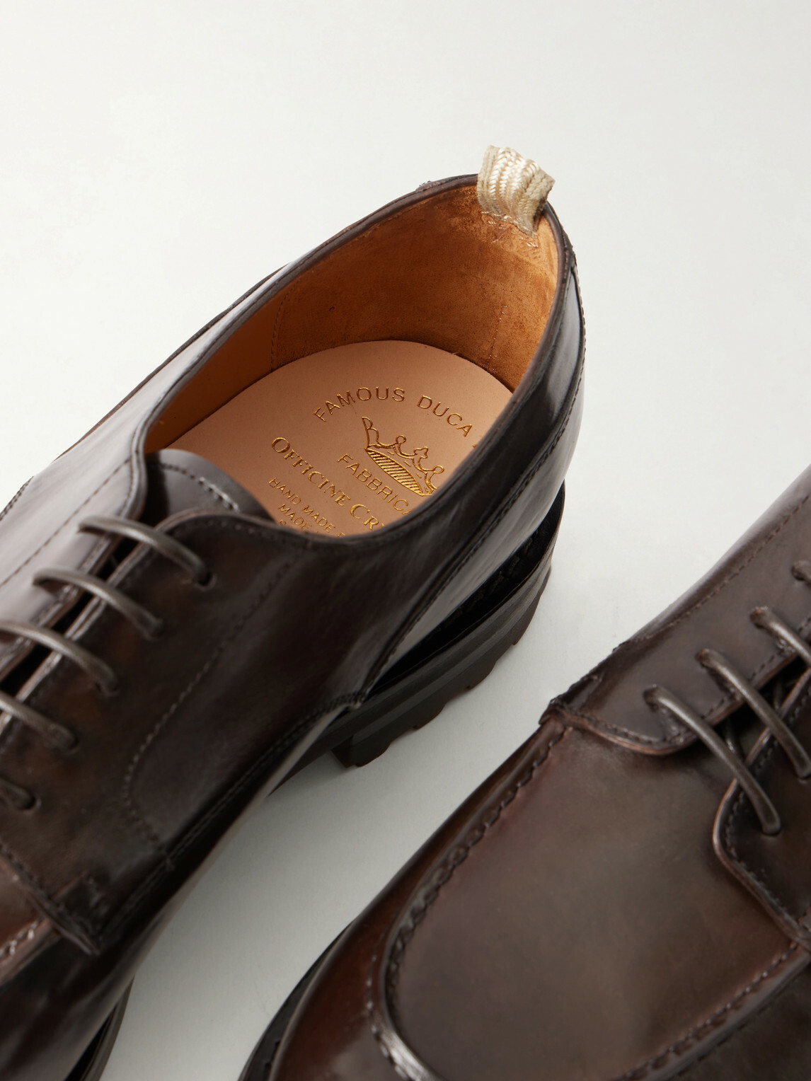 Officine Creative - Balata Flexi 001 Textured Leather Derby Shoes - Brown