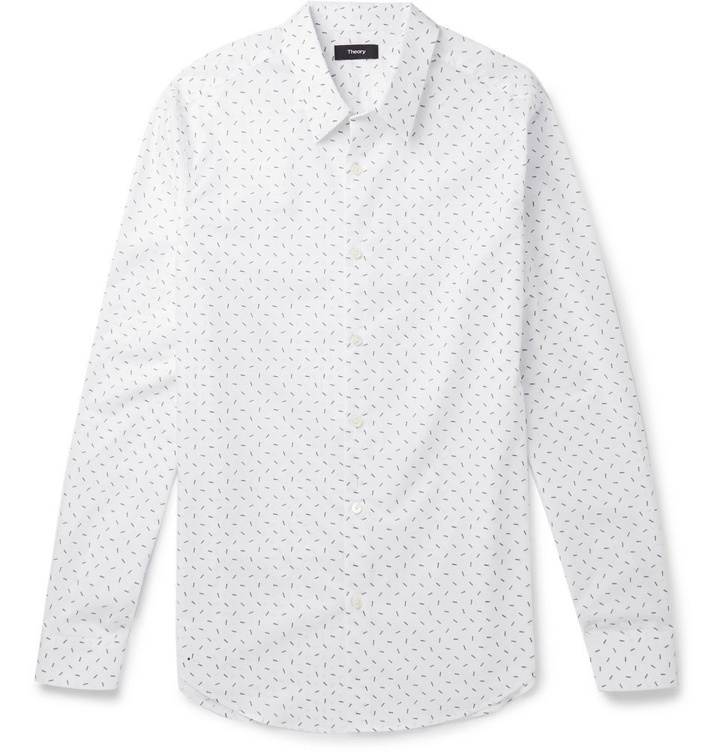 Photo: Theory - Irving Printed Cotton Shirt - White