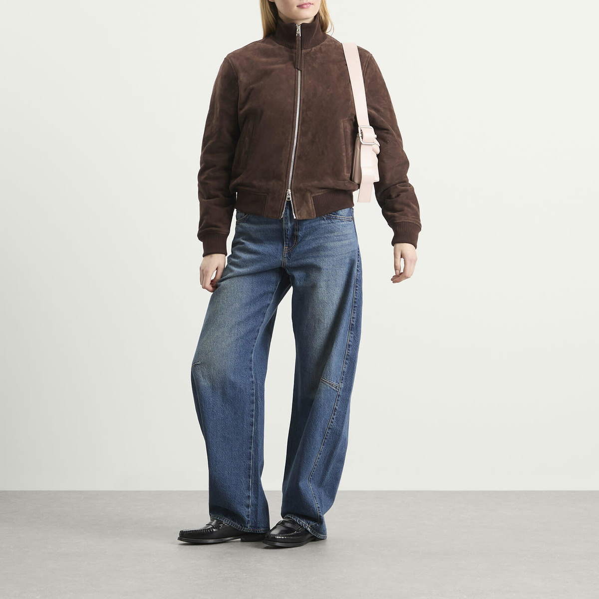Closed Women's Suede Bomber Jacket in Barken Brown