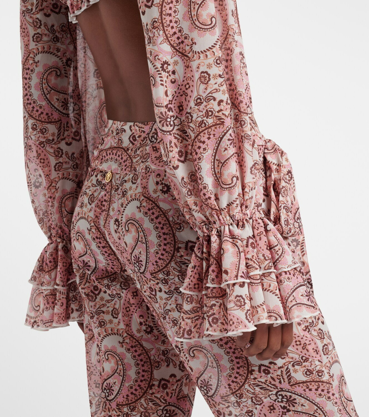 Bananhot Elma off-shoulder paisley crop top