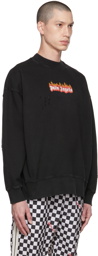 Palm Angels Black Burning Sweatshirt