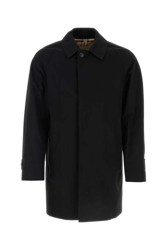 Photo: Burberry Black Gabardine Heritage Camden Overcoat